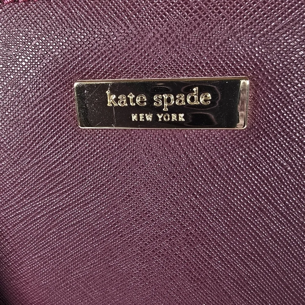 Kate Spade Laurel Way Evanglelie Burgandy/Purple Handbag Multiple Pockets